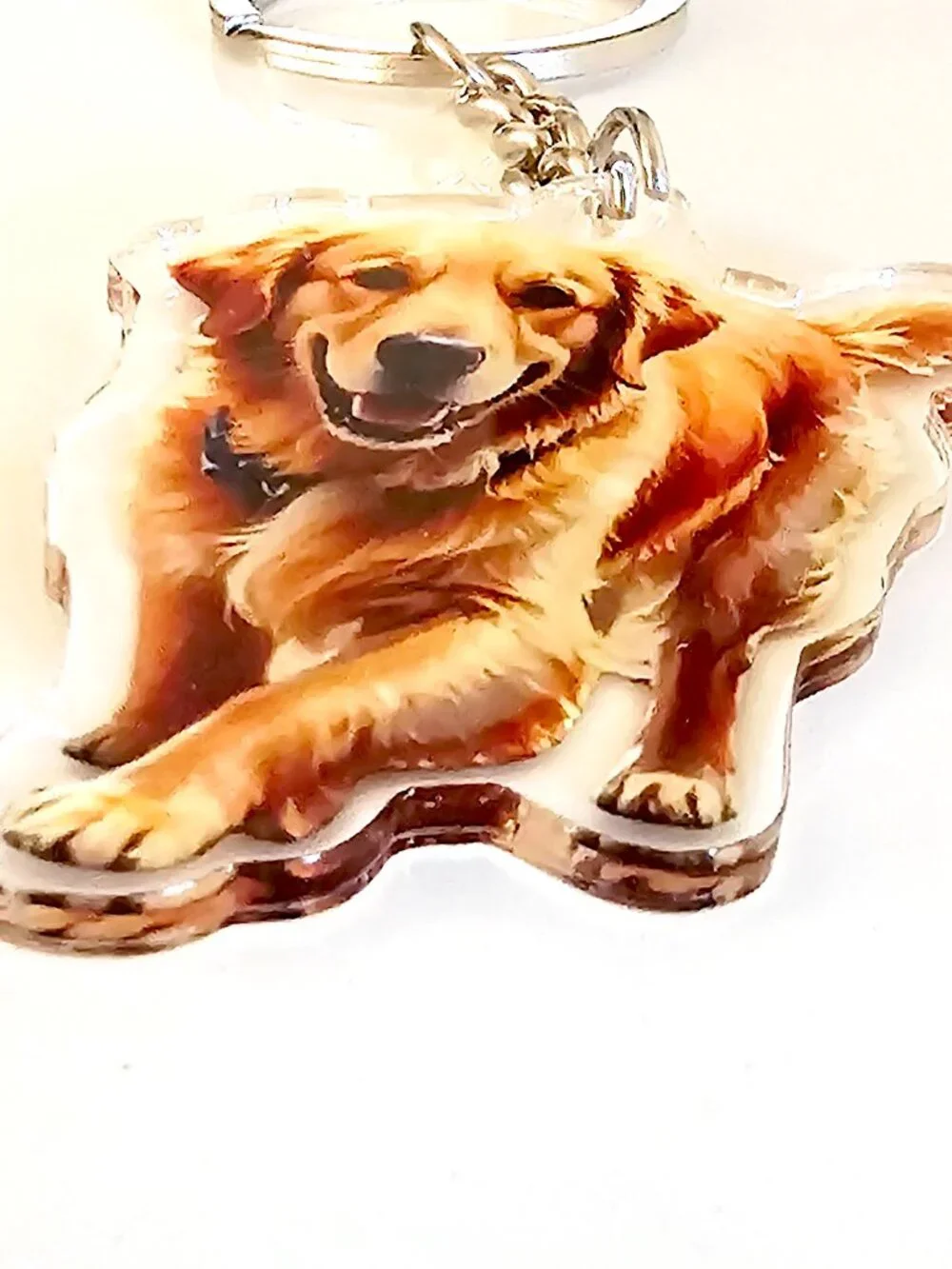 Golden Retriever Acrylic Keychain, Unisex, Dog Lover Pet Gift Double Sided Charm